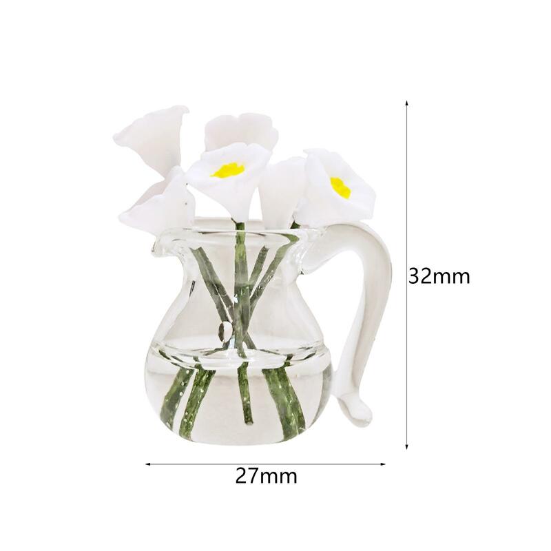 1:12 fiore vaso di vetro modello realistico Mini vaso di piante in vaso resina per Layout modello treno costruzione progetti fai da te Micro paesaggio
