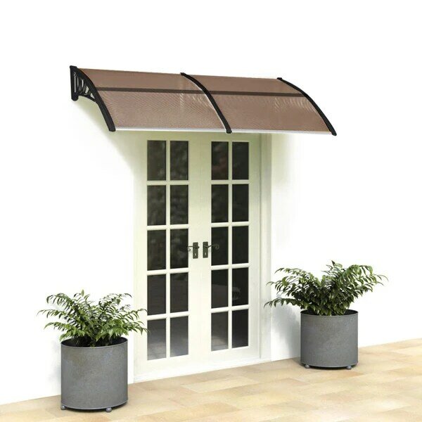 200x96 aplikasi rumah tangga pintu & jendela Awning papan coklat & hitam Holder