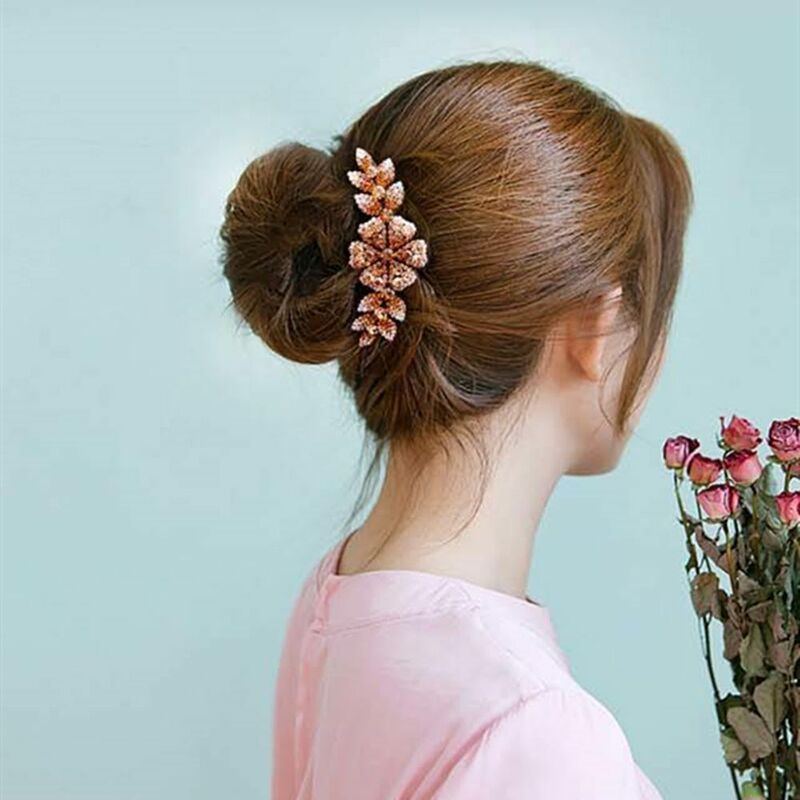 Elegant Hair Accessories Bride Headpiece Bride Hair Jewelry Hair Comb Shiny Rhinestone Hairpin Inlaid Flower