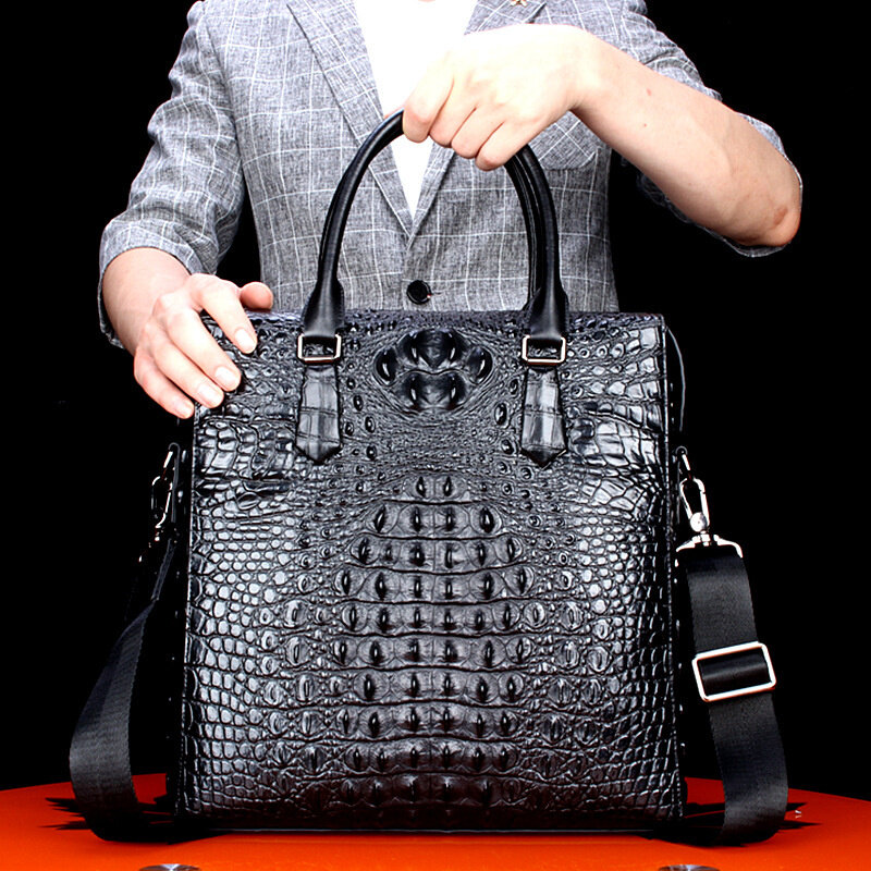 Business Male Office Genuine Leather Briefcase Cross-body Fashion One Shoulder Laptop Handbag High Quality Cowhide Messenger Bag