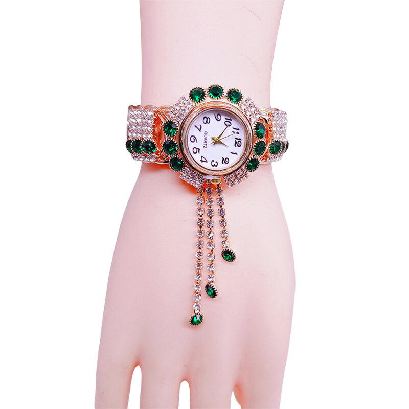 Reloj de pulsera de Metal para mujer, tipo puntero, reloj de diamantes de imitación completo para madre, novia, regalos de cumpleaños