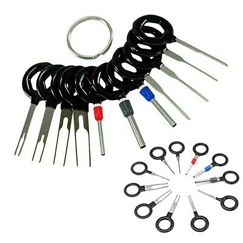 Kit de herramientas de extracción de terminales de coche, Kit de aguja trasera de aleación de aluminio, útil, 1 juego/11 piezas