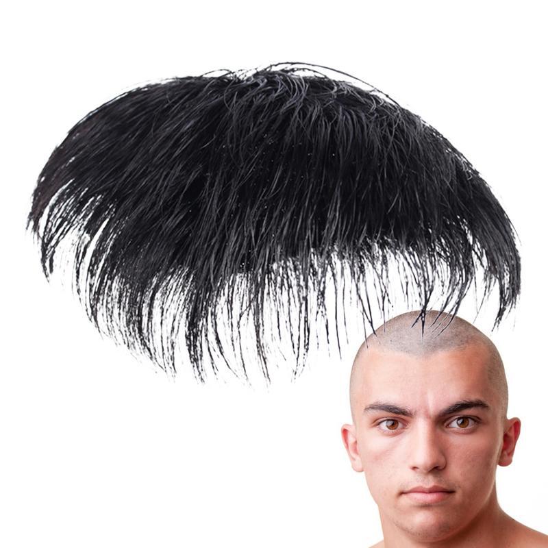 100% naturalny tupecik z ludzkich włosów z klipsami na krótki System wymiany włosów, proteza męska peruka męska dla mężczyzn Baldnes