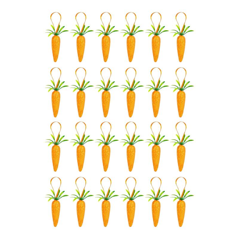 24x Easter Carrot Hanging Ornaments Pendant Carrots Hanging Decorations for Party Supplies Party Easter Decoration Home Kitchen
