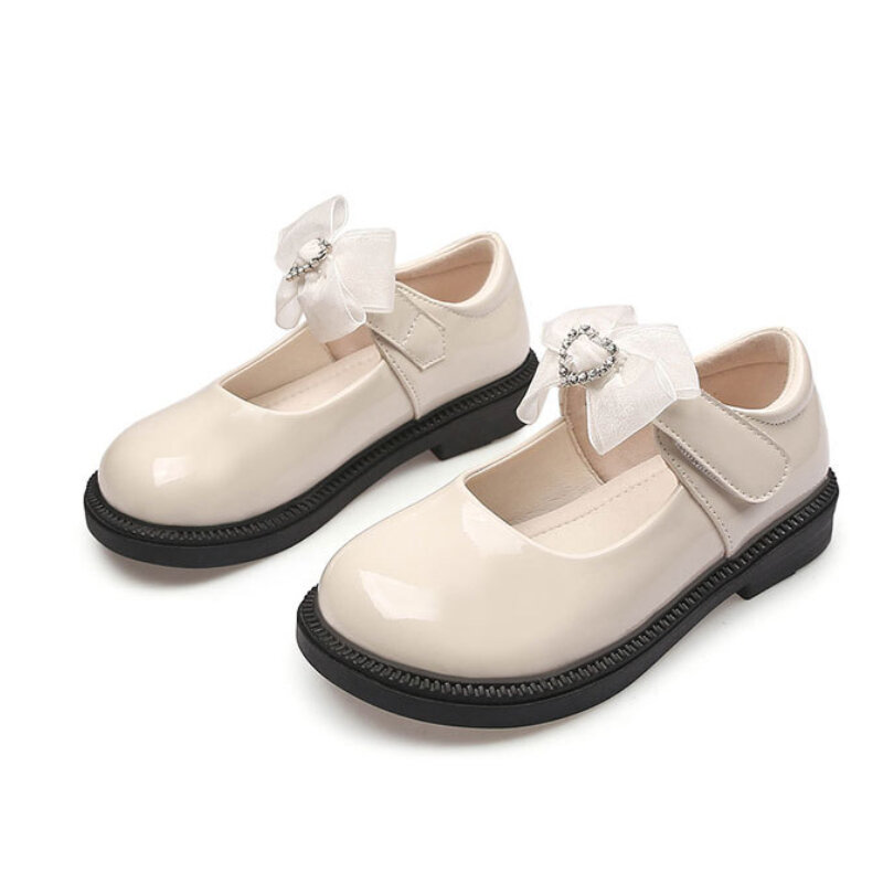 New Girl Leather Shoes Princess Kid Student School causale nero scarpe versatili Hook & Loop bambini Glossy Mary Jane Autumn Hot