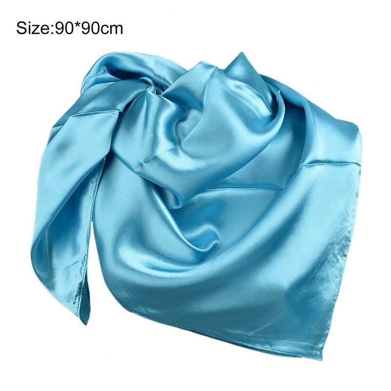 Good Air Permeability  Universal Single Color Head Wrap Scarf Polyester Women Headscarf Thin   for Travel