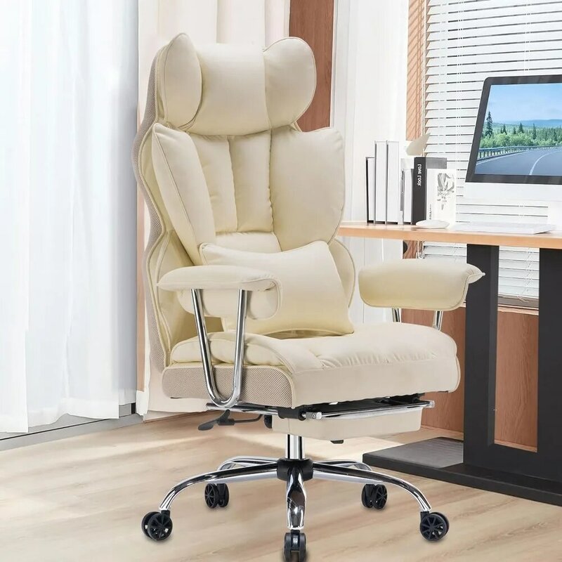 PU Leather Office Chair com resto perna, grande e alta cadeira de mesa, cadeira do computador, mobiliário executivo, 400lbs