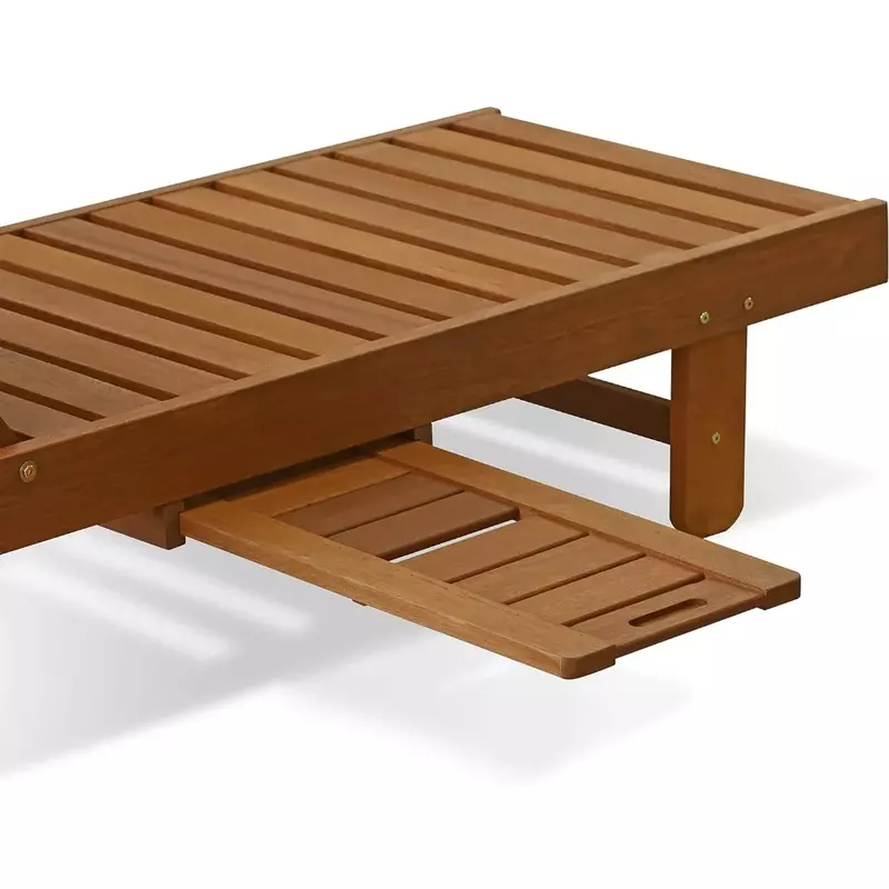 Sedia reclinabile spedizione gratuita mobili da giardino in legno duro naturale per esterni lettino da sole con vassoio in schienale rilassante all'olio di Teak
