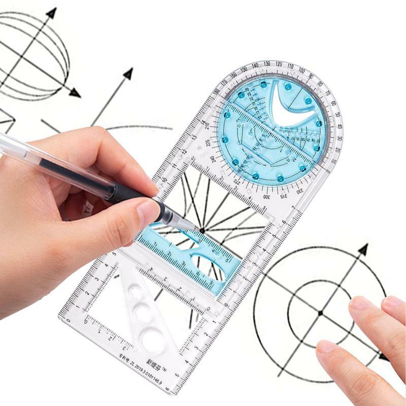 Regla de medición de plantilla para estudiantes, reglas de plantilla de dibujo geométrico para cilindros, conos, cubos, Parabolas