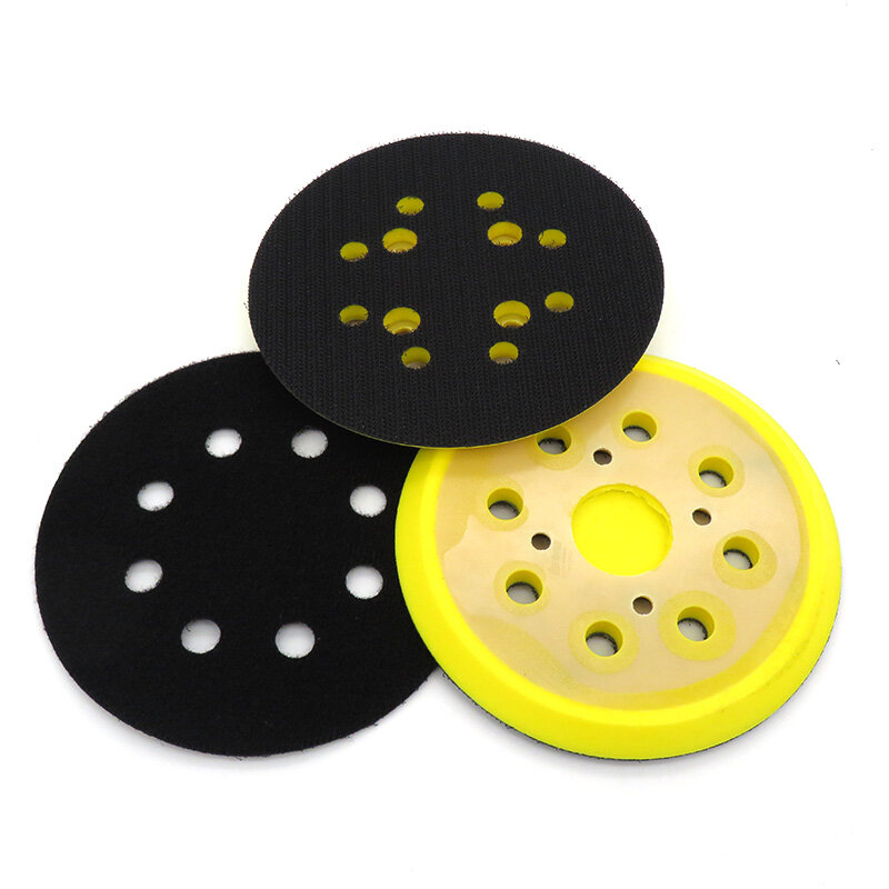 5 Inch 8 Holes Grinder Backing Pad Hook and Loop Sanding Disc Sandpaper Tray for Disc grinder 125mm Pneumatic Polishing Machine