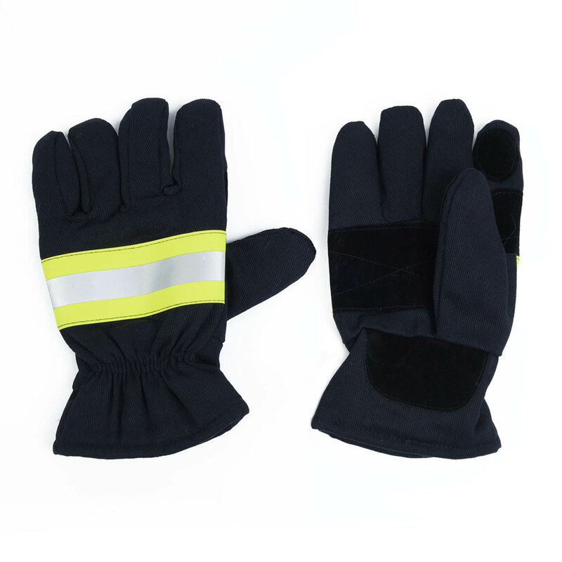 검은색 반사 벨트 화재 장갑, 용접 및 추운 날씨 소방 장갑 보호 용품