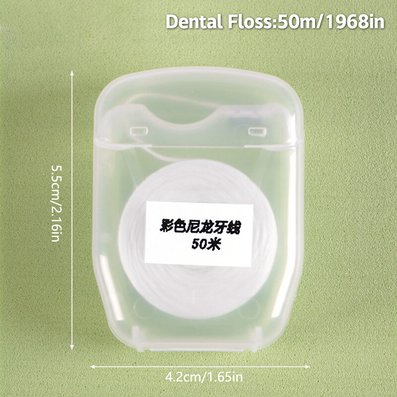 Colored Nylon 50m Dental Floss Disposable Oral Care Flosser Teeth Cleaning Pick Oral Hygiene Health Clean Wire Portable