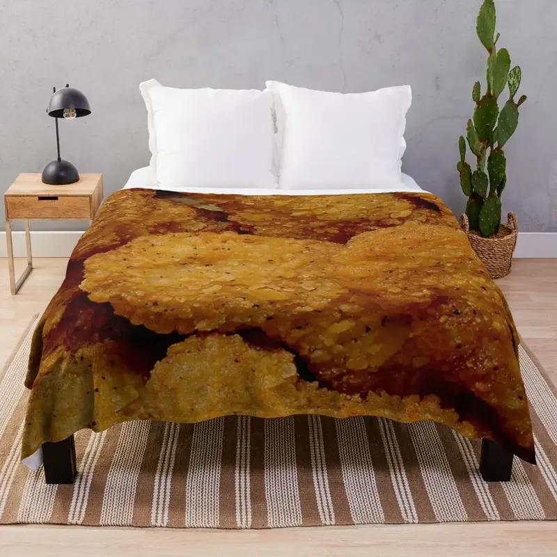 Manta decorativa con diseño de NUGGETS de pollo, franela para camas
