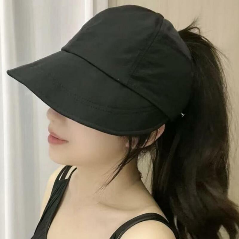 Sun Protection Hat Stylish Women's Sun Protection Peaked Hat with Adjustable Circumference Side Pocket for Hiking Traveling