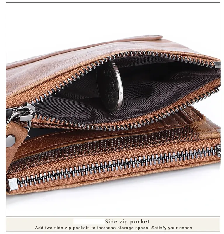 2020 nuovo portafoglio da uomo in vera pelle di vacchetta portamonete corto portafogli Vintage piccoli porta Designer di alta qualità di marca