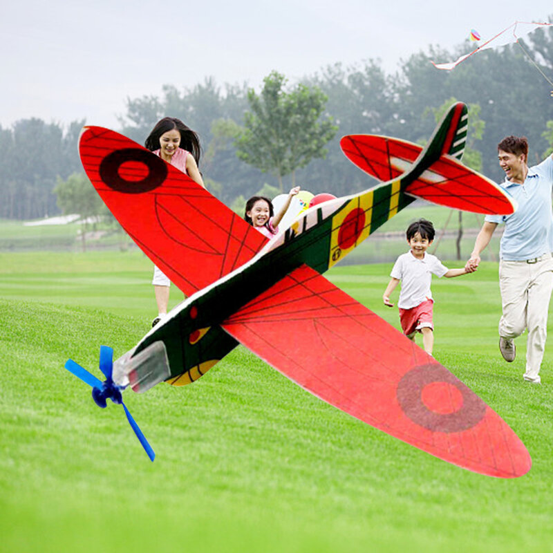 DIY Mainan Glider Kecil Pelontar Tangan untuk Anak-anak Model Perakitan Pesawat Busa Mainan Anak-anak Olahraga Luar Ruangan Hadiah Ulang Tahun