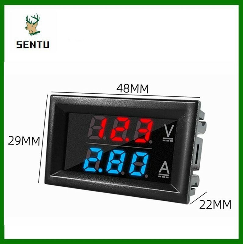 Voltímetro Digital LED para motocicleta y coche, amperímetro, medidor de voltaje y corriente, Detector de voltios, Panel de Monitor, DC0-100V, 10A