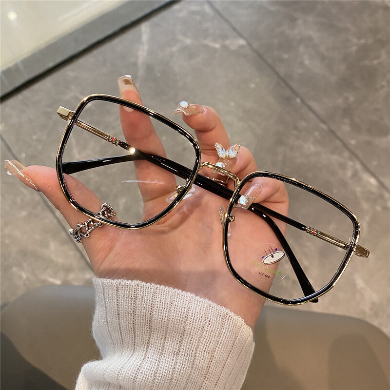 2023 moda Unisex kwadratowe zwykłe okulary dla mężczyzn damskie okulary w ramce na imprezę delikatne oprawki do przesady