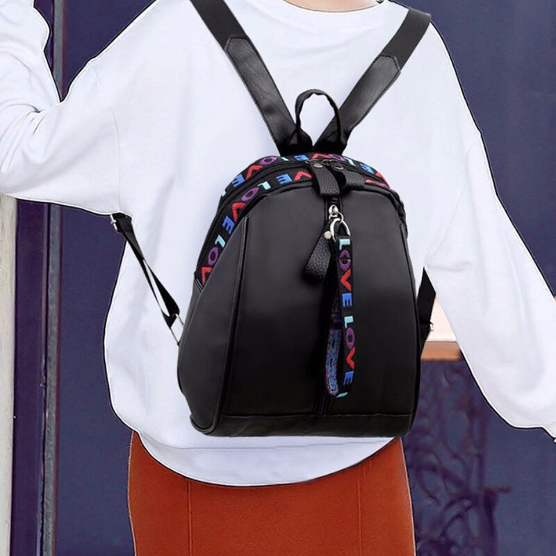 1pc Mode schwarz Hochleistungs-Oxford-Stoff Multifunktions-Frauen Mini-Rucksack Umhängetasche Teenager-Schule weiblichen Rucksack