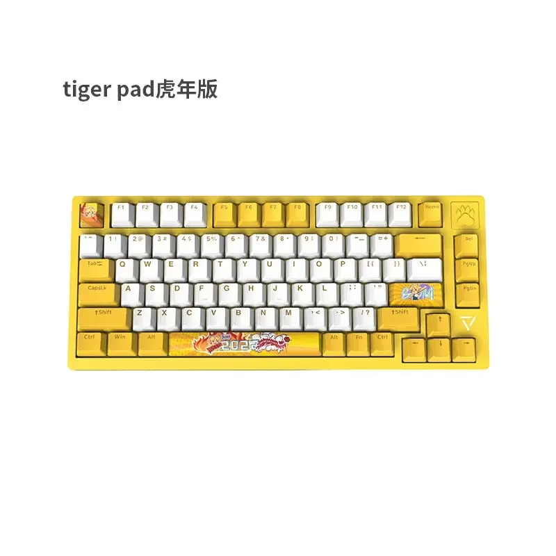 Ajazz Ac081 Keyboard mekanik aluminium Aloi, 75% 81 tombol kabel Keyboard Gaming Keyboard Hot-Swap Rgb lampu kustom Gamer
