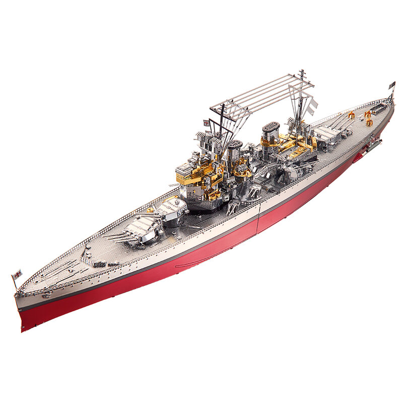 Piececool-rompecabezas 3D de Metal para adolescentes, Kits de modelos de acorazado, HMS Hood, modelo de barco Richelieu, rompecabezas, Juguetes