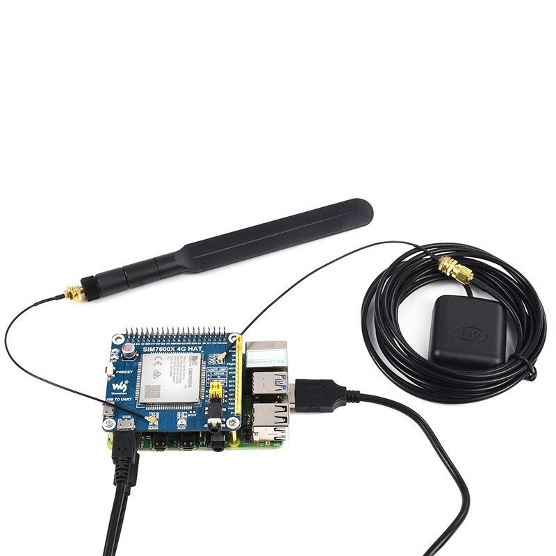 Waveshare-Módulo de Expansão para Raspberry Pi, GNSS, GPS, Posicionamento LBS, Suporte a Comunicação Global, 4G, SIM7600G-H, 3G, 2G