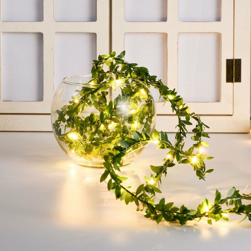 2/3/5/10m kunstmatige groene blad slinger string licht warm wit klimop wijnstok string licht voor kerstfeest nieuwjaar bruiloft decor