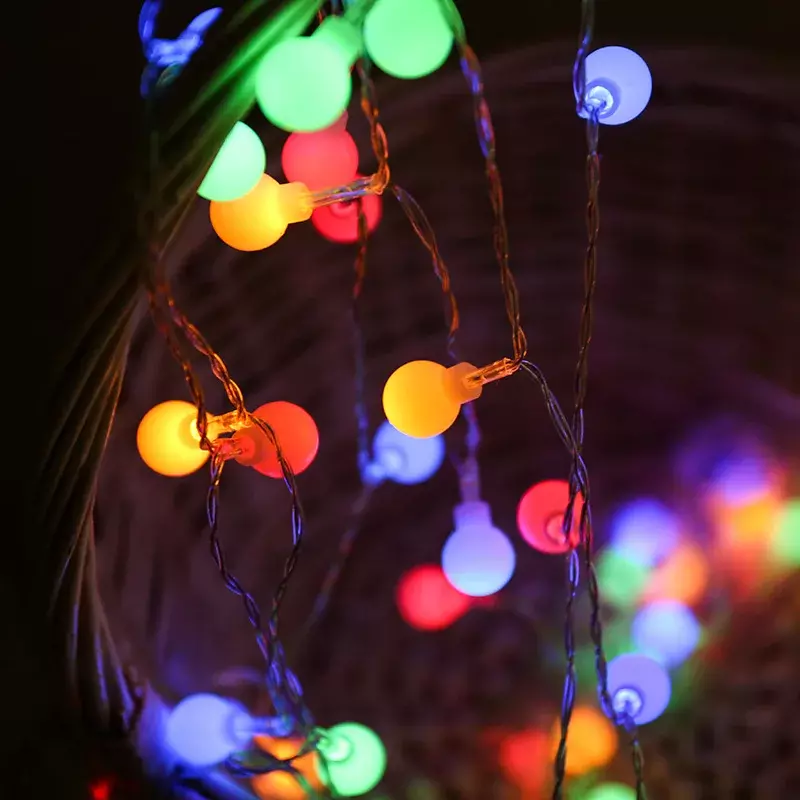 Guirxiété lumineuse boule LED alimentée par batterie, lampe d'extérieur étanche, lumières dégradées, USB, mariage, jardin, décoration de Noël, 10m