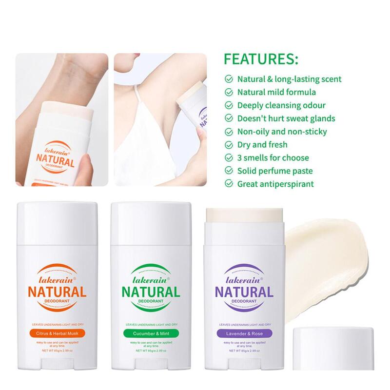 Crema de eliminación de olores para axilas corporales, ungüento fácil para el cuidado de la piel, absorción profunda de la piel para hombres y mujeres, 85g, J8Z1