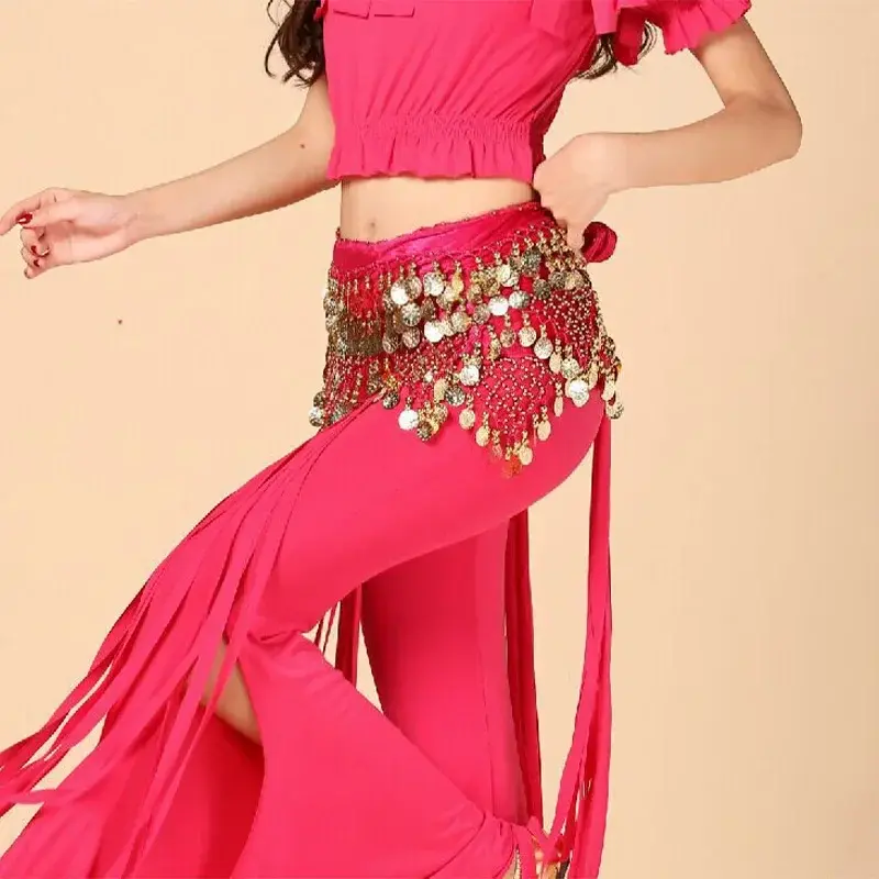 Tb019 Dancewear Vrouwen Praktijk Kleding Driehoek Heup Sjaal Kleurrijke Strass Verstelbare Pasvorm Indian Dance Tailleband Buikdans