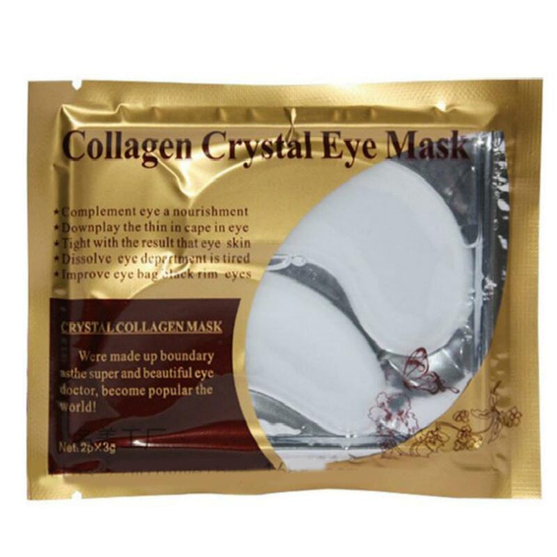 Mascarilla de colágeno de cristal dorado, parche para los ojos, antiarrugas, antienvejecimiento, hidratante, cuidado nutritivo de la piel, 1 par, A8Q0