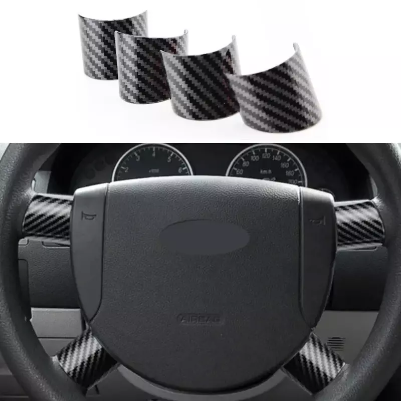 ABS cromato in fibra di carbonio accessori per lo Styling dell'auto rivestimento del pannello del volante Trim per Ford Mondeo 2004 2005 2006