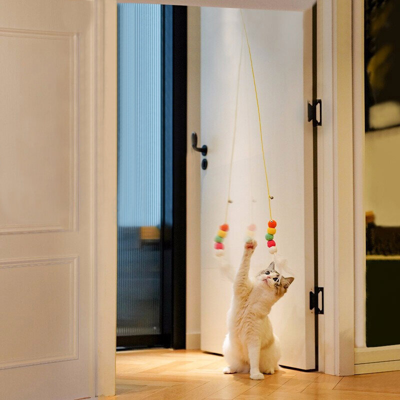 Brinquedo interativo Gato Pendurado Simulação Engraçado Self-hey Swing Teasing Cat Toy para Gatinho Jogando Teaser Wand Toy Cat Pet Supplies