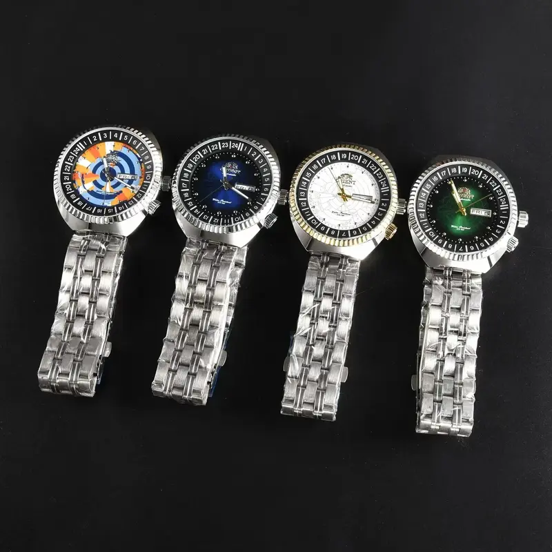 하이 퀄리티 스테인리스 스틸 다이얼 자동 날짜 방수 시계, 쿼츠 시계, 오리엔탈 럭셔리 남성용 패션, 2024 신제품