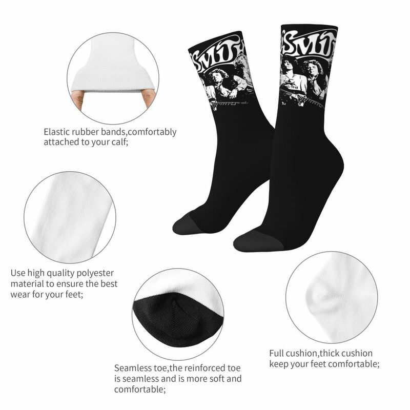Retro Music Rocks Aerosmith Band Theme Design Socks Merch for Men Women Compression Crew Socks