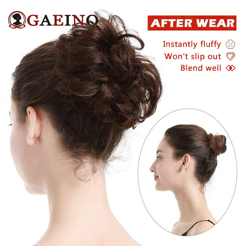 Straight Hair Bun Elegant Donut Chignon With Elastic Rubber Band Hairpiece Golden Blond Real Human Hair Extensions For Women