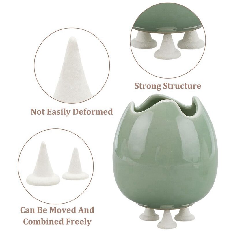 20 pezzi di ceramica alta forno unghie mobili ceramica refrattaria supporto unghie strumenti di ceramica resistenti riutilizzabili bianchi ad alta temperatura