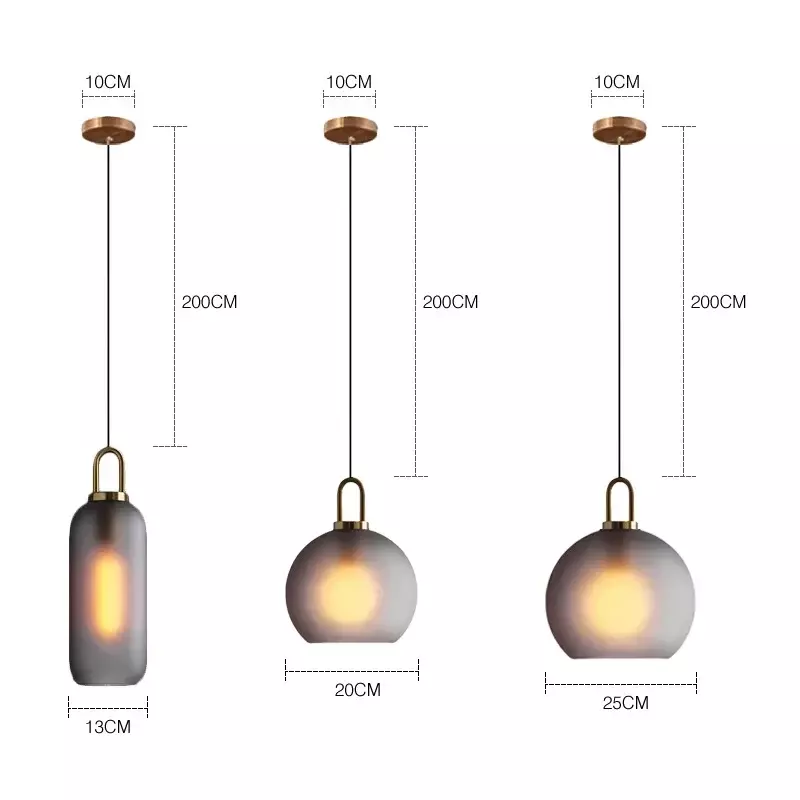 Nordic Glass Ball Pendant Lights Kitchen Fixtures For Dining Room Resturant Lustre Bedroom Home Decor Coffee Table Hanging Lamp