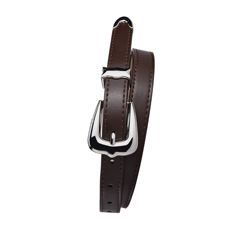 Cintura femminile Cintura decorativa semplice in Cinture in pelle nera per jeans da donna