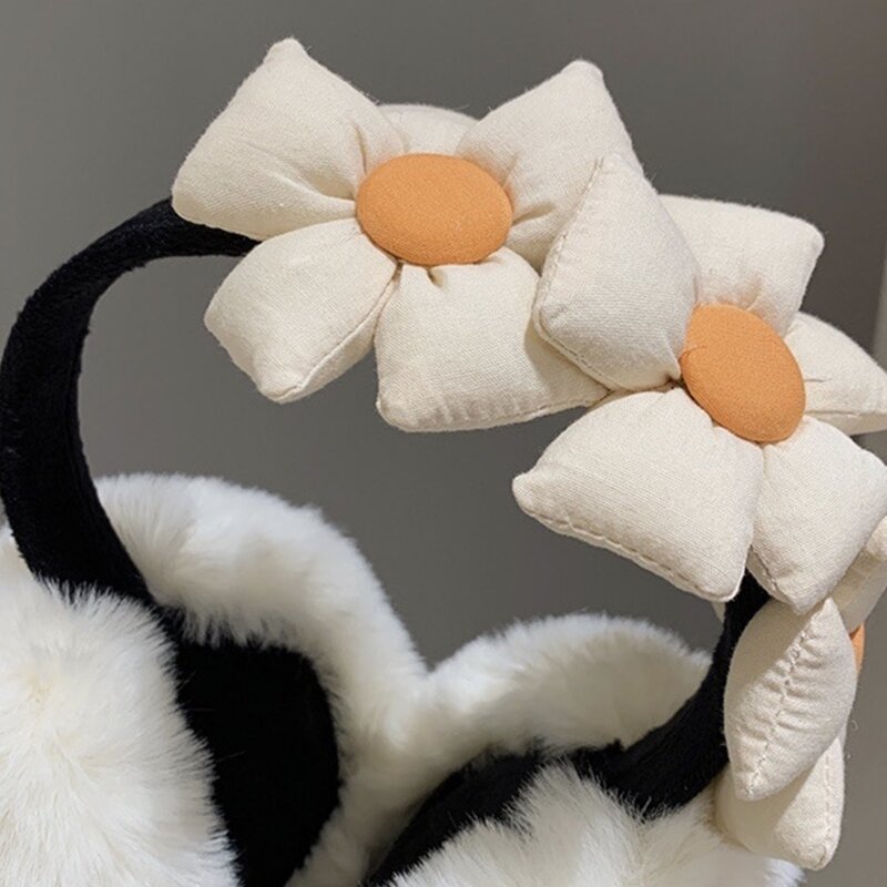Soft and Warm Sunflower Plush Ear Warmers for Winter Outdoor Activities Keep You Warm in Cold Weather for Skiing Hiking