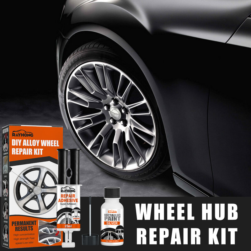 Rayhong Wheel Rim Repair Kit Rim Hub Dirt Rust Stain Remover Renovation Paint Brush Wheel Paint Repair Polishing Rim Repair Kit