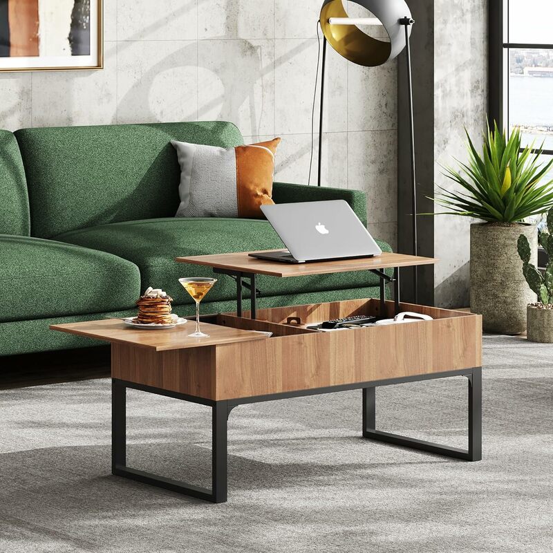 Lift Top Couch tisch für Wohnzimmer, moderner Holz Couch tisch mit Stauraum, verstecktes Fach und Schublade für Wohnung, Zuhause,