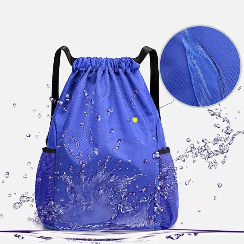 Outdoor Sports Drawstring Pocket Unisex High Capacity Fitness Waterproof Backpack Lightweight Basketball Bag Oxford Zipper Pack