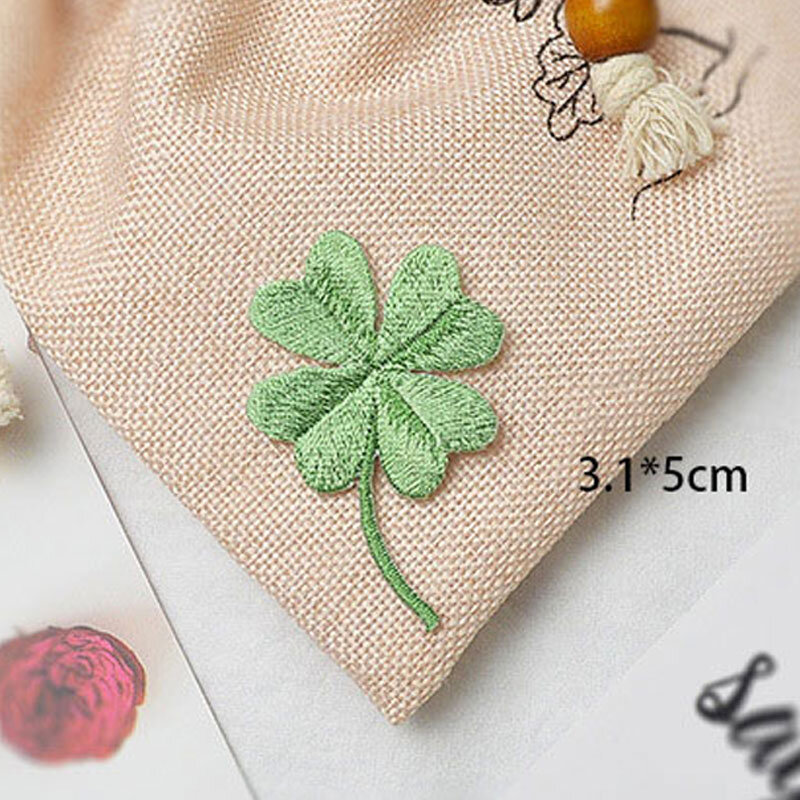 Four-leaf Clover Patches Ironing Cloth Stickers Embroidery Patch Small Applique DIY Repair Hole Naszywki Parches Ropa Plancha