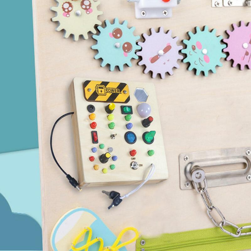 Montessori Toy Sensory Role Play Switch Busy Board Fine Motor Skills for Preschool Celebrations Activities Kindergarten Children