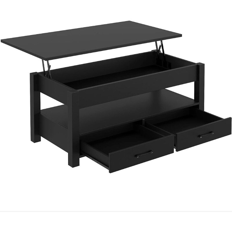 Rolans tar Couch tisch, Couch tisch mit Schubladen und verstecktem Fach, Retro-Mittel tisch mit Holzlift-Tischplatte