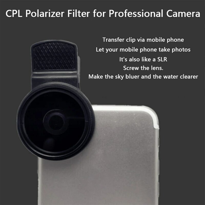 37MM CPL Lens Circular Universal Portable Polarizer Camera Lens CPL Filter Professional Wide Angle Lens Mobile Phone Accessories