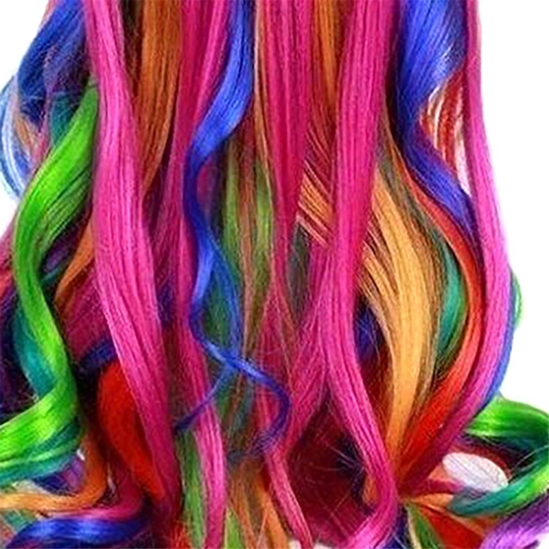 Женские длинные волнистые парики радуги, 70 см