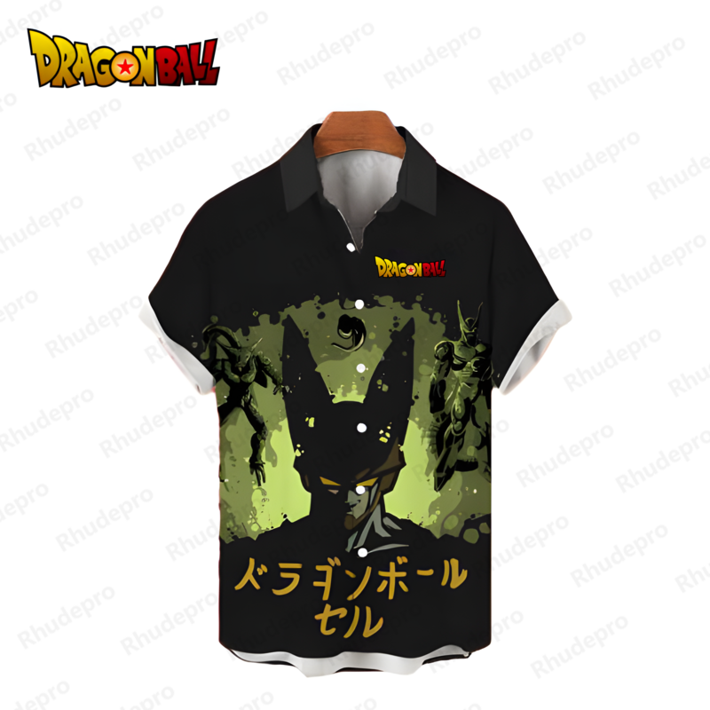 Vegeta Dragon Ball Z 남성용 반팔 셔츠, Y2k 2024 하라주쿠 여름 블라우스, 멋진 슈퍼 사이야 오버사이즈 상의, 손오공 패션