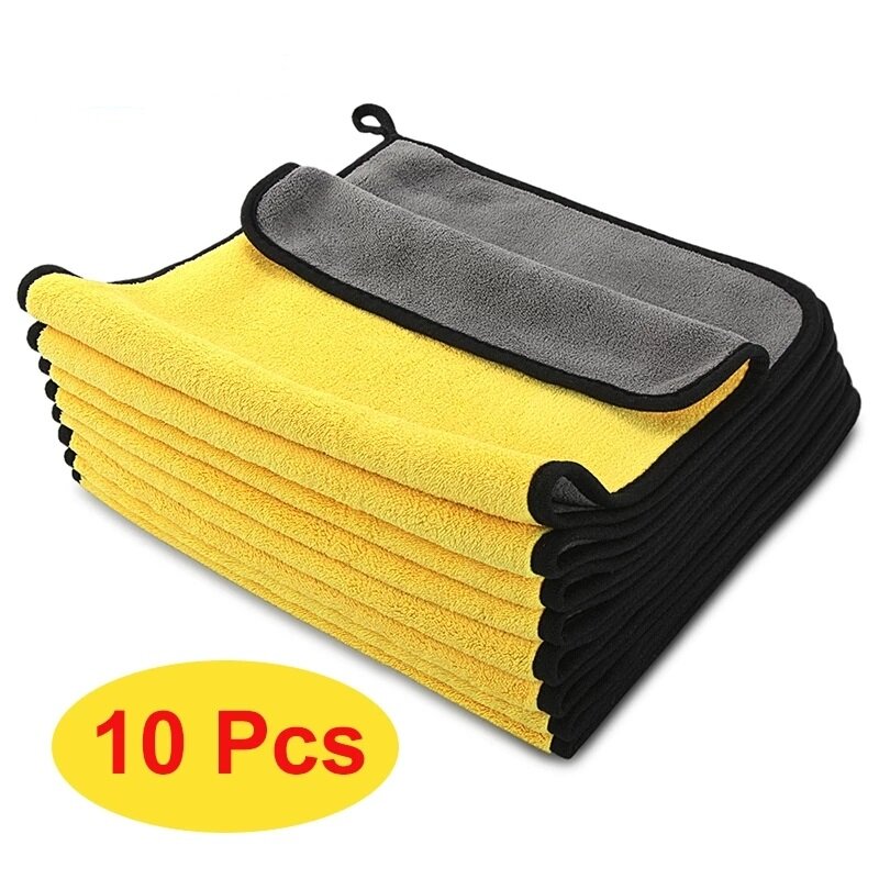 Paño de secado y limpieza de microfibra para coches, toalla extra suave para cuidado y detalles del lavado, no raya la pintura, disponible en 3, 5 o 10 unidades